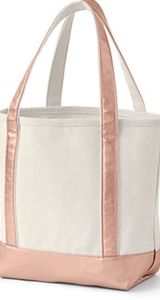 Lands End Carry All Tote -Natural/Rose Gold